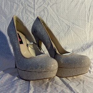 Elegant Silver Platform Heels